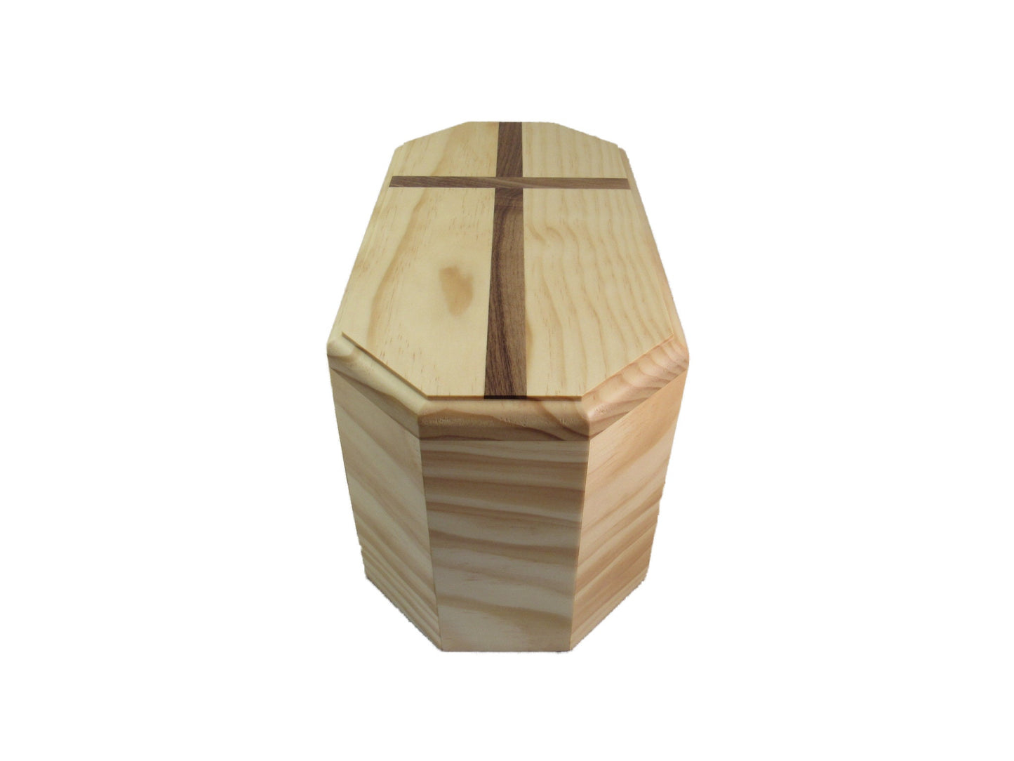 Handcrafted Pine Companion Urn with Walnut Cross – Custom Engraving Available