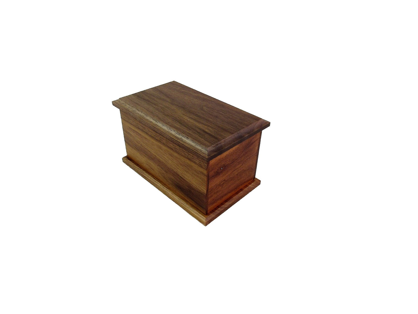 Medium Walnut Cremation Urn – Handmade with Lacquer Finish, 60 lbs Capacity, Custom Engraving Available