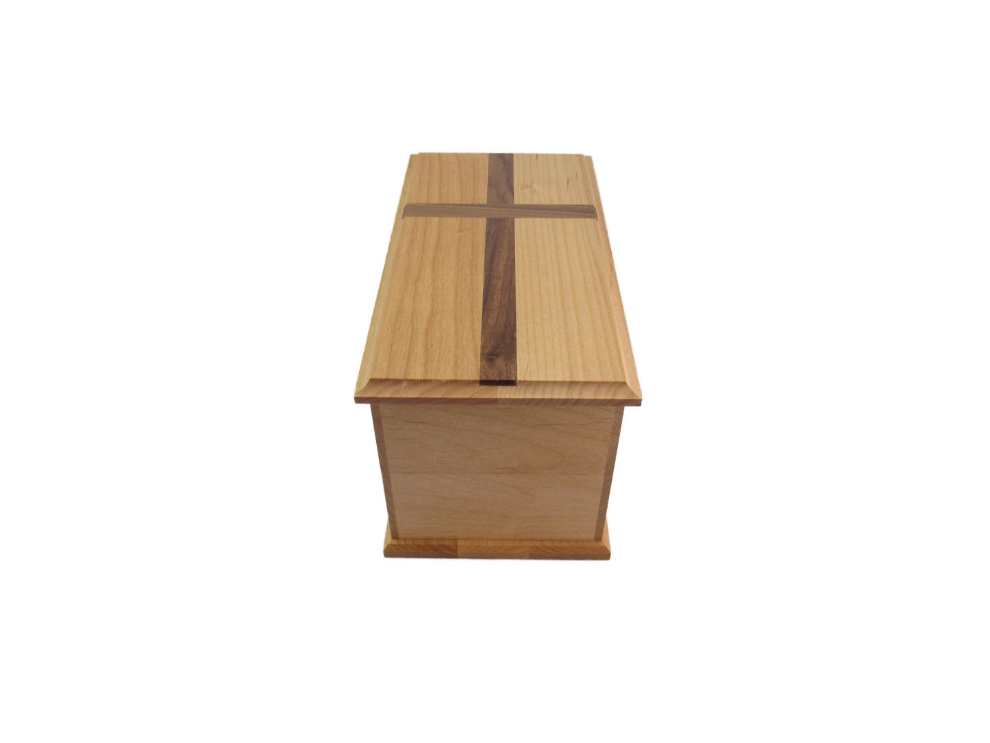 Alder companion urn with walnut cross #400