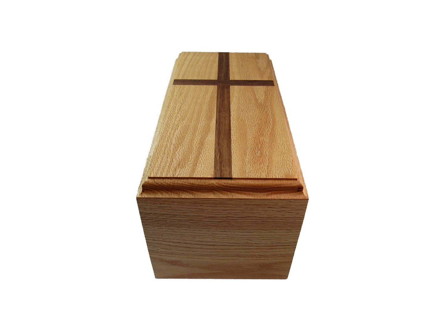 Handmade Oak Companion Urn with Cross - Double Urn