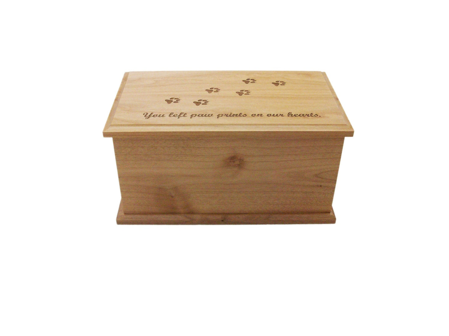 Extra-large engraved dog paw print alder