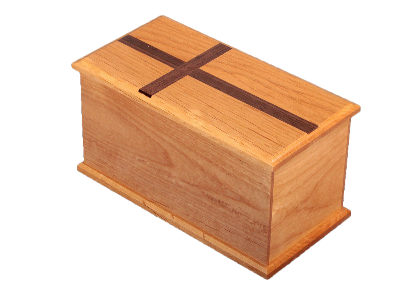 Alder w/ walnut cross urn
