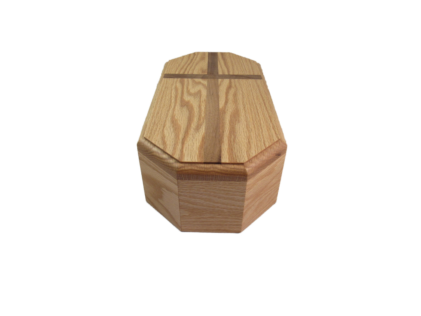 Dignified Premium Oak Urn w/cross