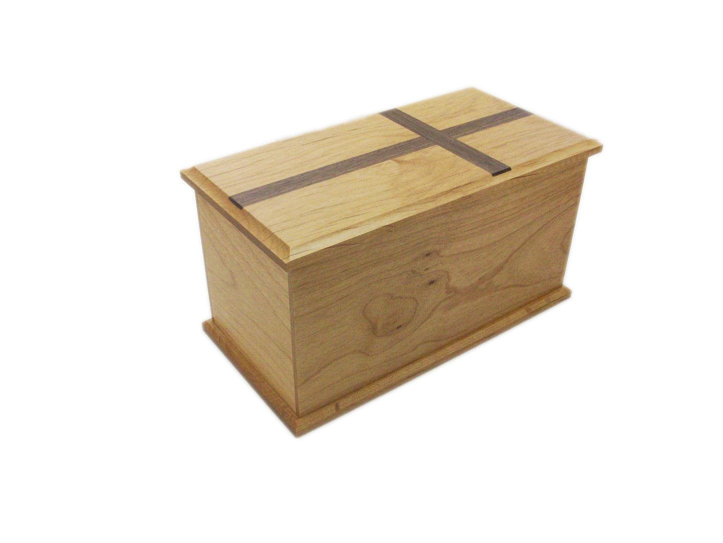 Alder w/ walnut cross urn