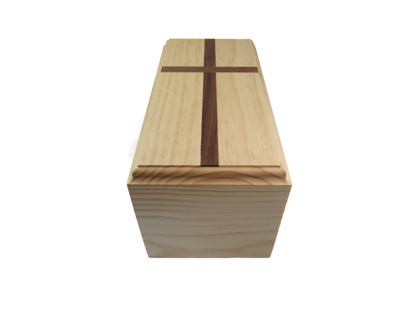 Traditional Cross Premium Cremation Urn – Handmade in the USA, Pine & Walnut, Holds 200 Cubic Inches, Custom Engraving Available