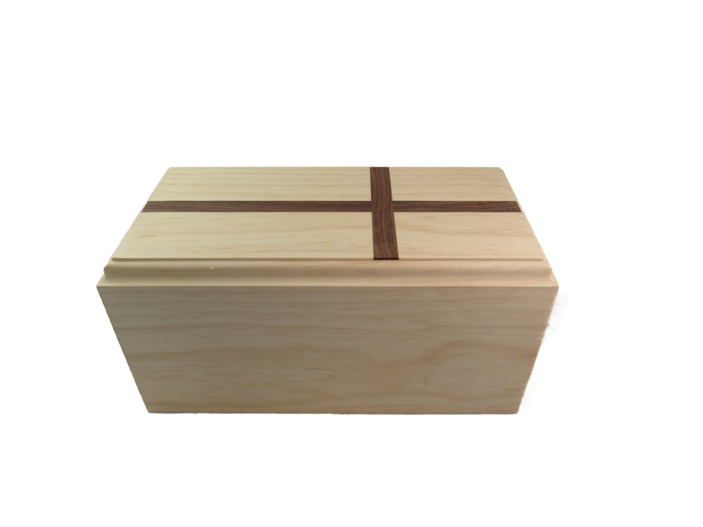 Traditional Cross Premium Cremation Urn – Handmade in the USA, Pine & Walnut, Holds 200 Cubic Inches, Custom Engraving Available