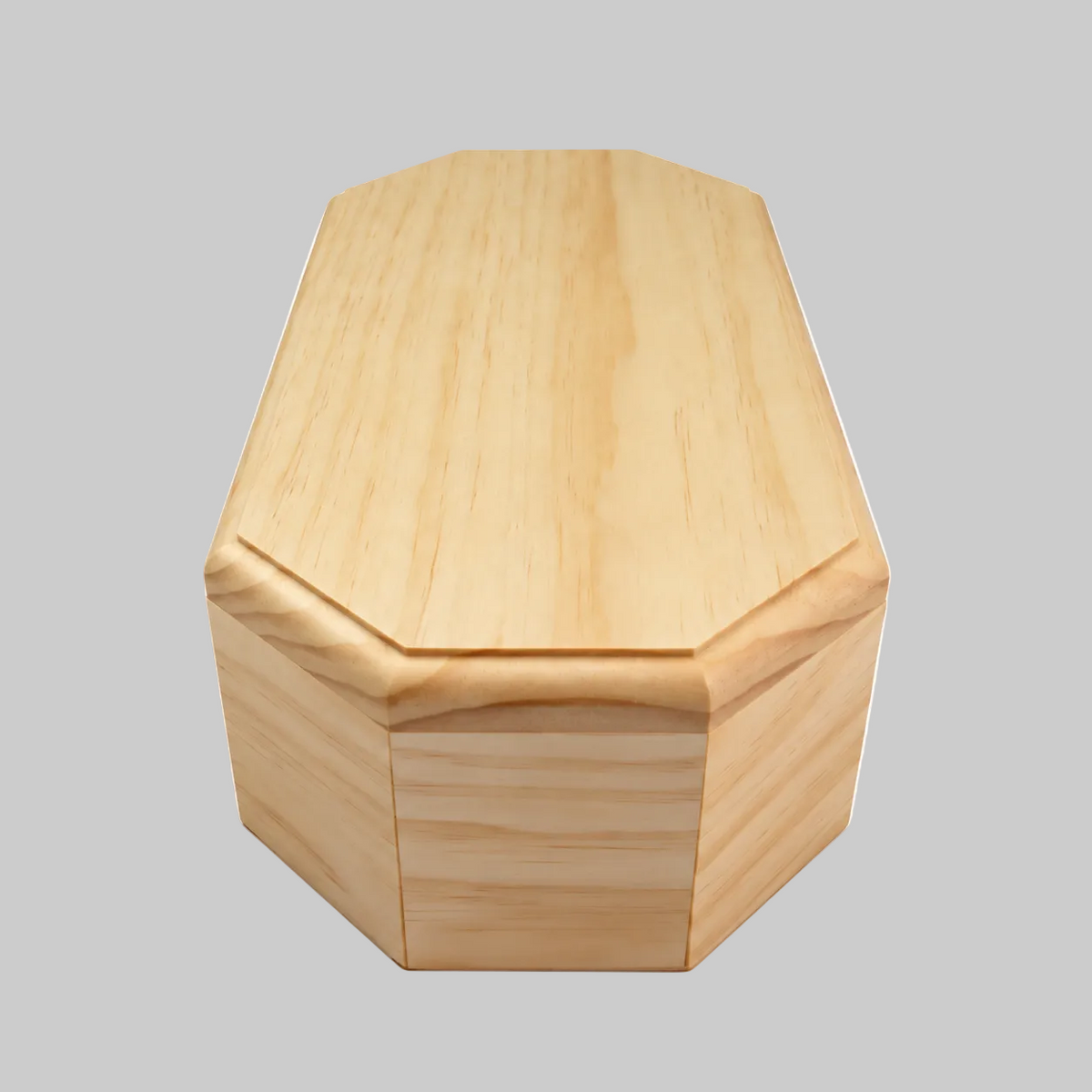 Pine Wood Adult Cremation Urn – Eight-Sided Design (200 cu in)