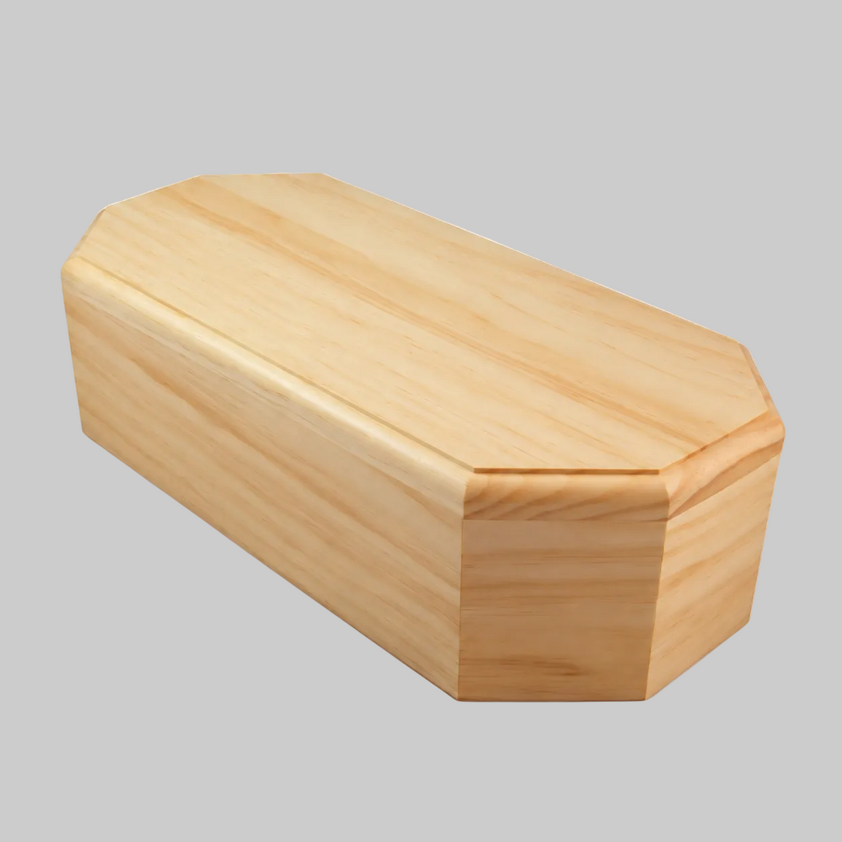 Pine Wood Adult Cremation Urn – Eight-Sided Design (200 cu in)