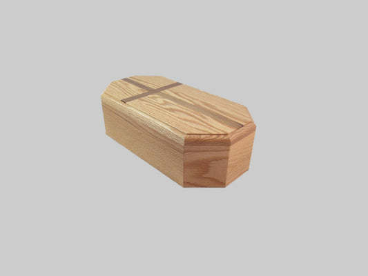 Handmade Oak Urn with Walnut Cross - USA Made