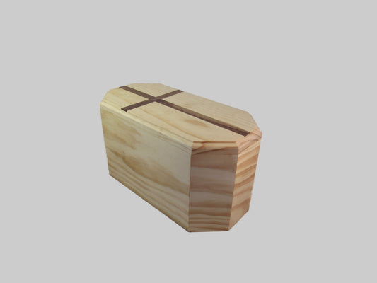 Handcrafted Pine Companion Urn with Walnut Cross – Custom Engraving Available
