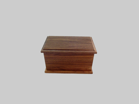 Medium Walnut Cremation Urn – Handmade with Lacquer Finish, 60 lbs Capacity, Custom Engraving Available