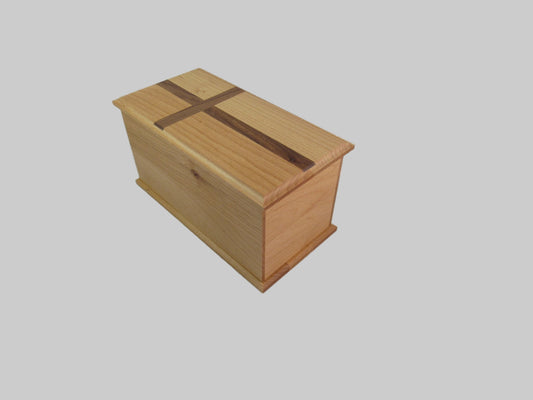 Alder companion urn with walnut cross #400