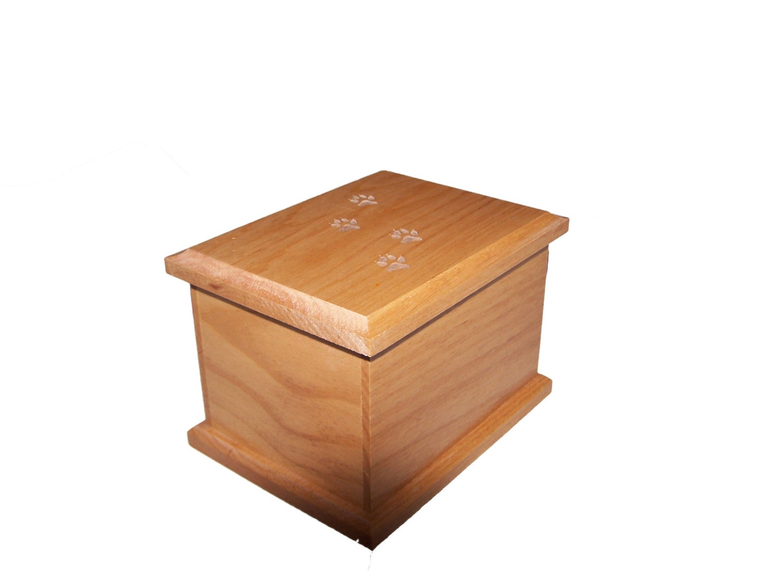 Small alder pet cremation urn w/dog prints