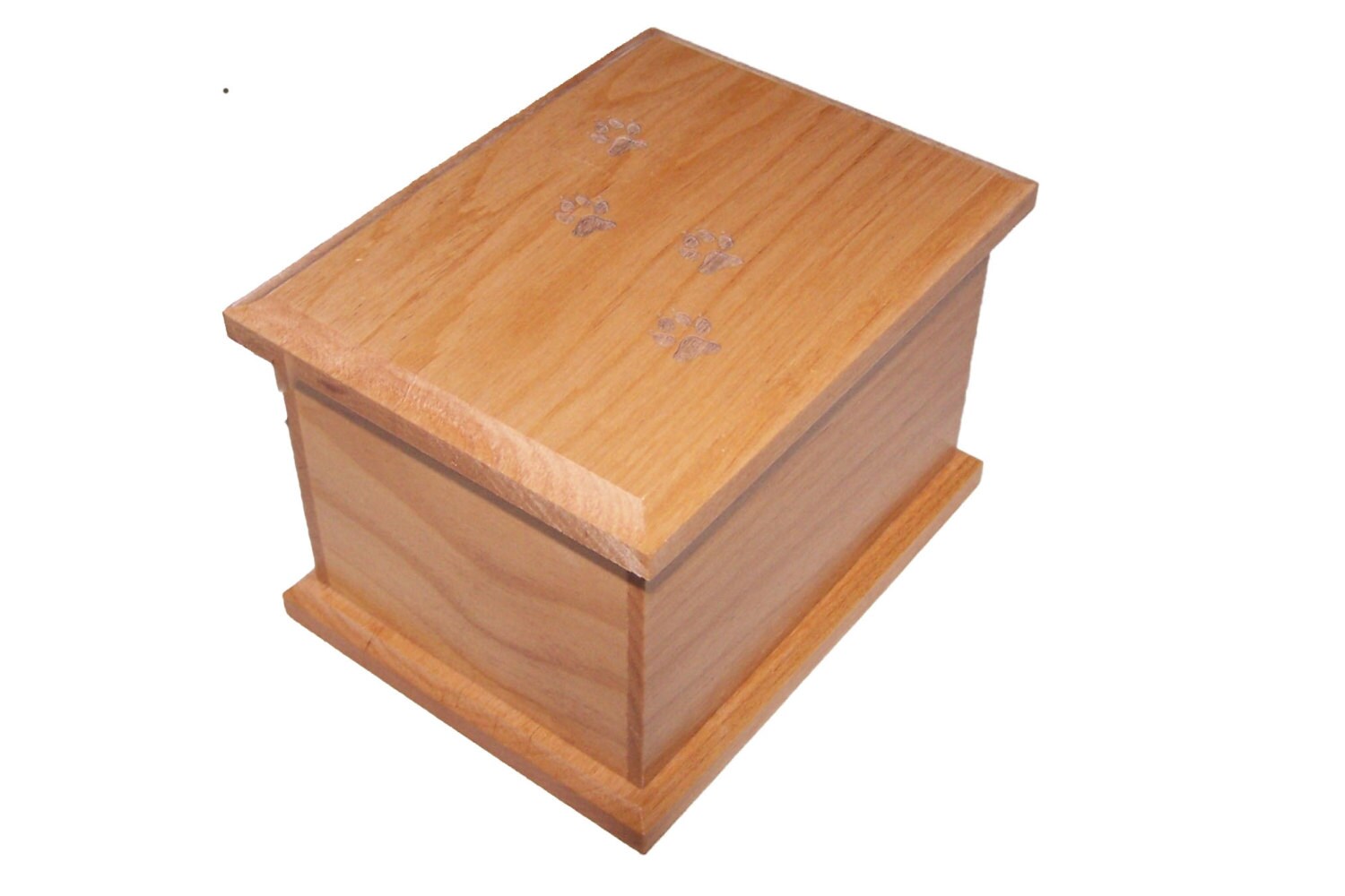 Small alder pet cremation urn w/dog prints