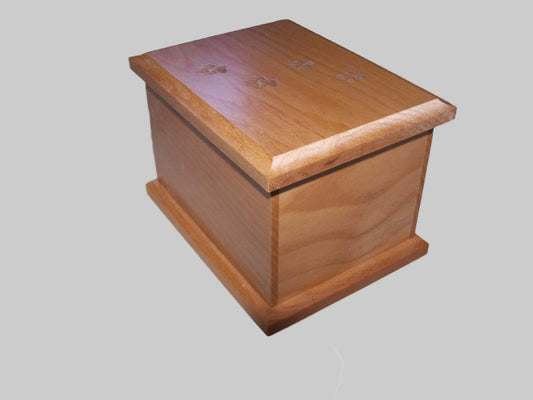 Small alder pet cremation urn w/dog prints