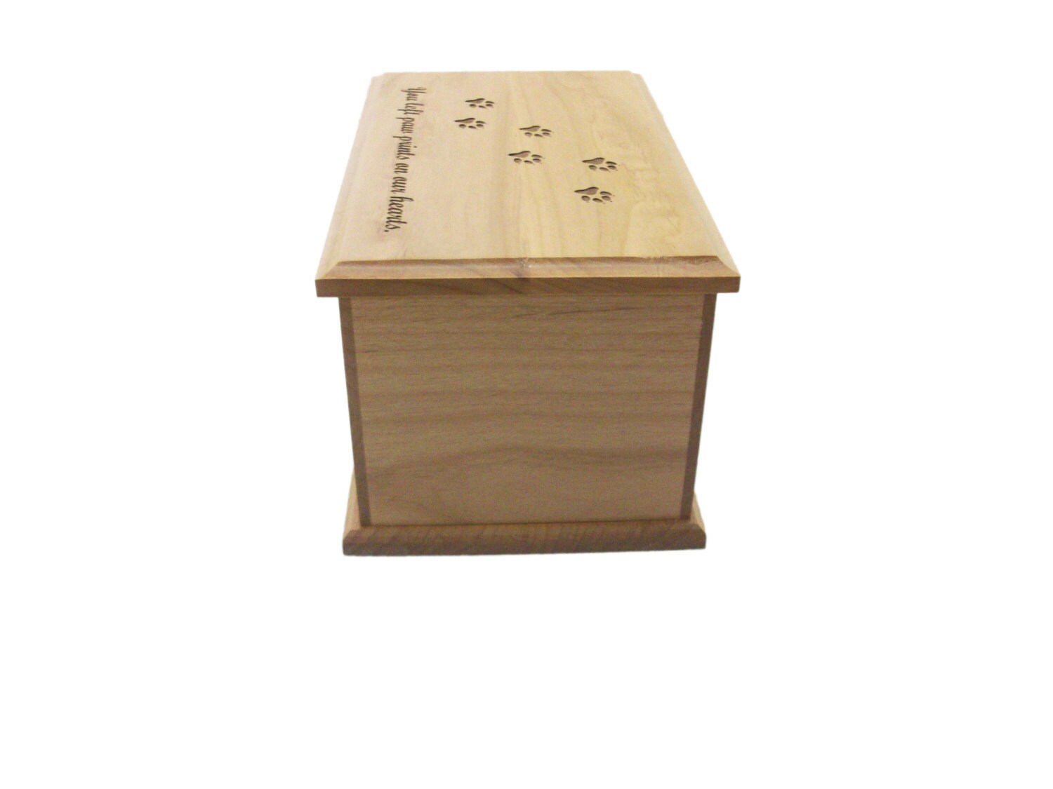 Extra-large engraved dog paw print alder