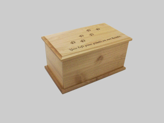 Extra-large engraved dog paw print alder